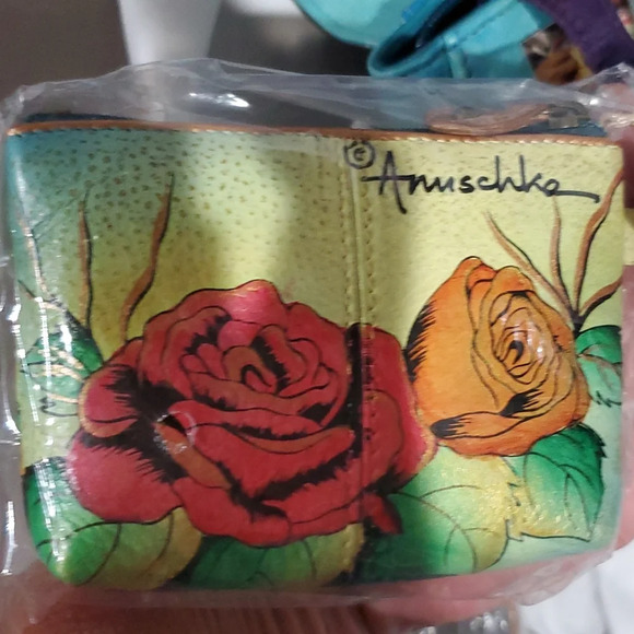 Anuschka handpainted leather convertible handbag tiger roses NWT - Picture 12 of 12